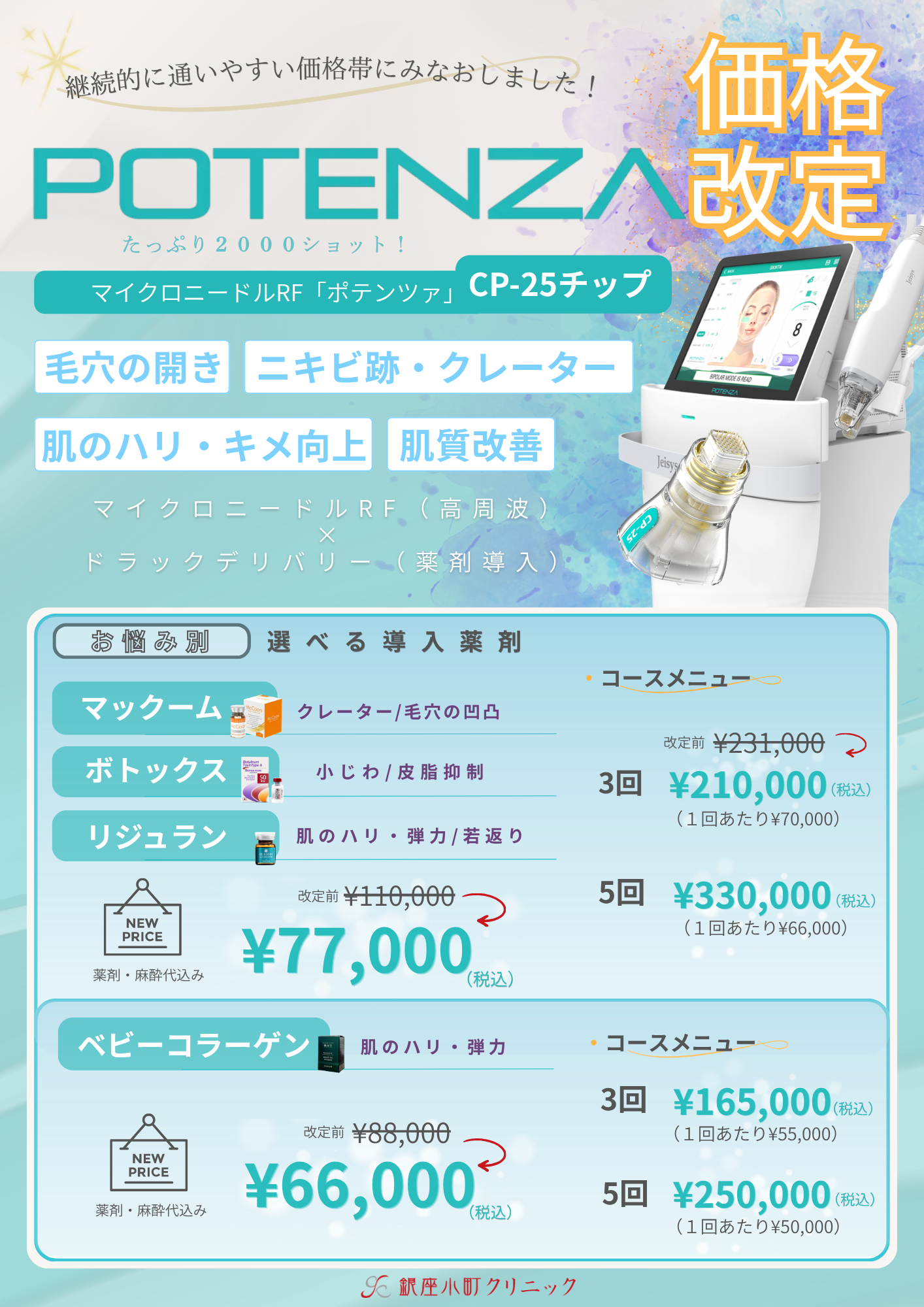 【価格見直しました！】POTENZA（CP-25チップ）／毛穴・クレーター治療に