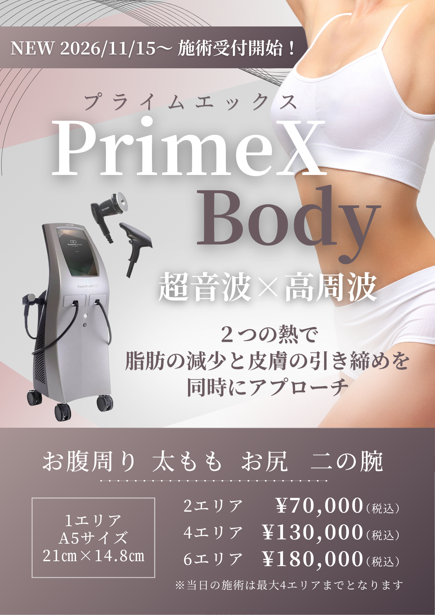 【11/15～施術受付開始】痩身治療プライムXボディ